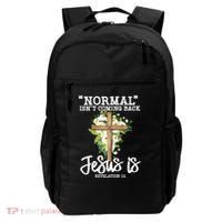 Normal Isn't Coming Back But Jesus Is Cross Christian Backpack thumb 0