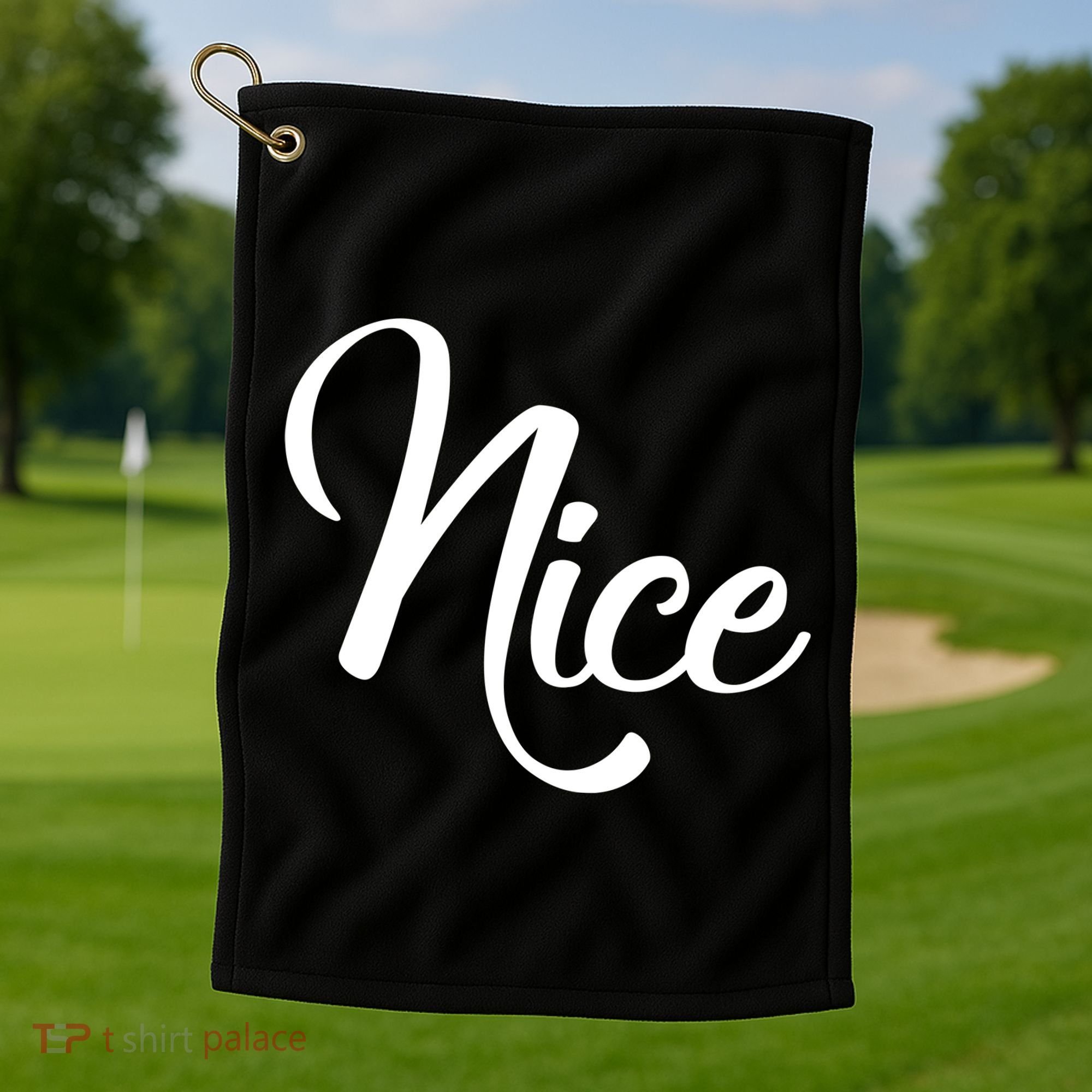 Nice Christmas Couples Naughty and Nice Golf Towel