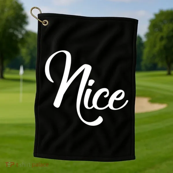 Nice Christmas Couples Naughty and Nice Golf Towel