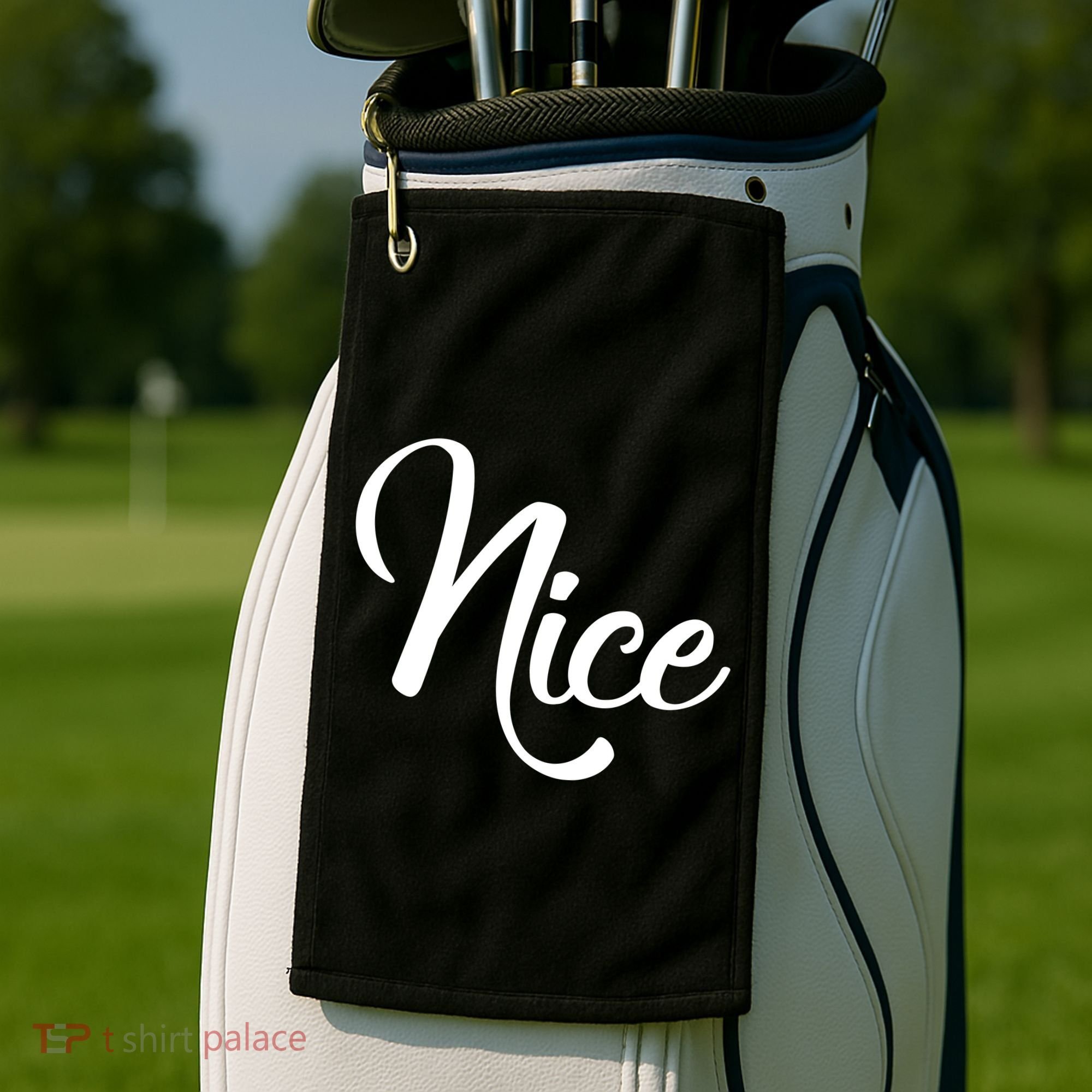 Nice Christmas Couples Naughty and Nice Golf Towel