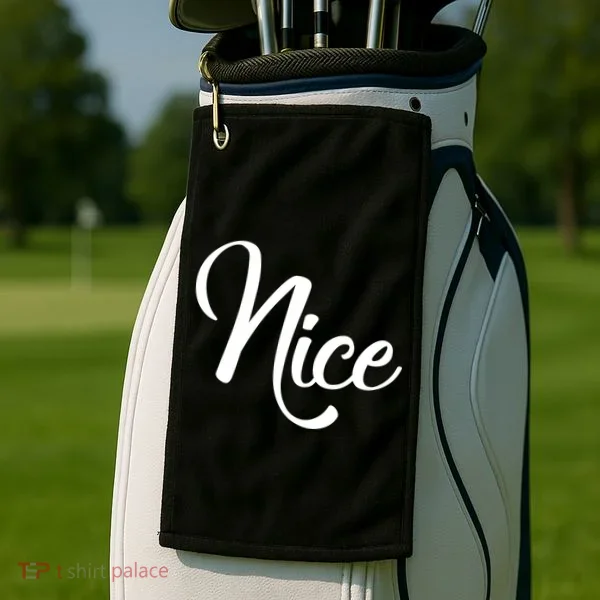 Nice Christmas Couples Naughty and Nice Golf Towel