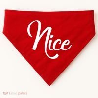 Nice Christmas Couples Naughty and Nice USA-Made Doggie Bandana thumb 0