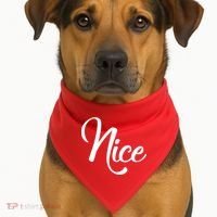 Nice Christmas Couples Naughty and Nice USA-Made Doggie Bandana thumb 1