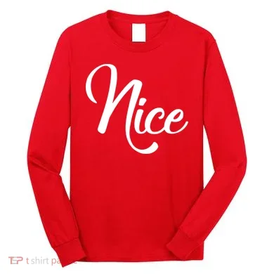 Nice Christmas Couples Naughty and Nice Long Sleeve Shirt