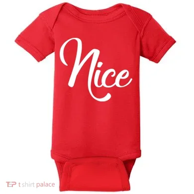 Nice Christmas Couples Naughty and Nice Baby Bodysuit