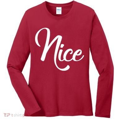 Nice Christmas Couples Naughty and Nice Women's Long Sleeve Shirt