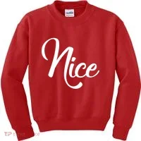 Nice Christmas Couples Naughty and Nice Kids Sweatshirt thumb 0