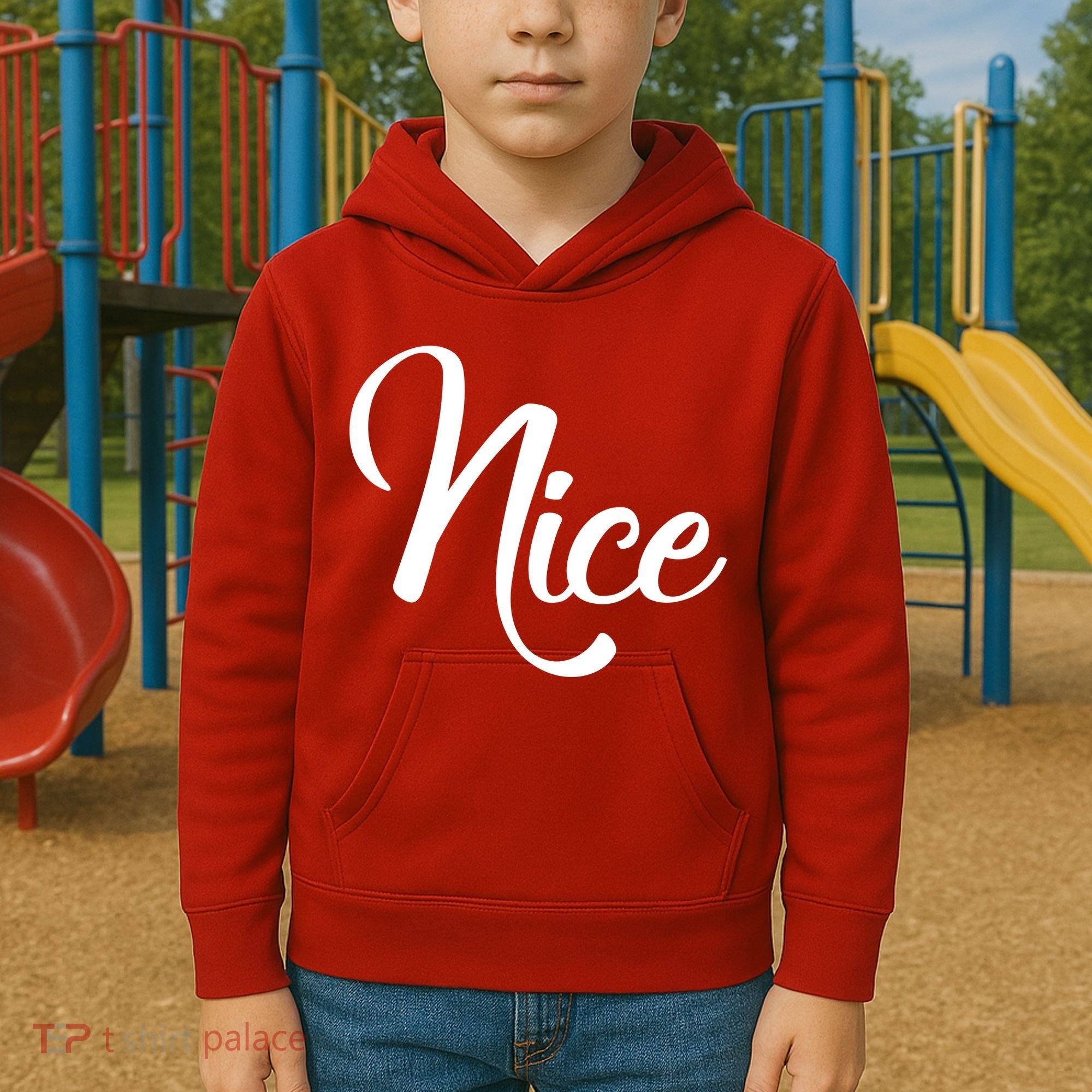 Nice Christmas Couples Naughty and Nice Kids Hoodie