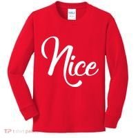 Nice Christmas Couples Naughty and Nice Kids Long Sleeve Shirt thumb 0