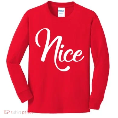 Nice Christmas Couples Naughty and Nice Kids Long Sleeve Shirt