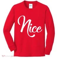 Nice Christmas Couples Naughty and Nice Kids Long Sleeve Shirt thumb 0
