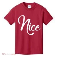 Nice Christmas Couples Naughty and Nice Kids T-Shirt thumb 0
