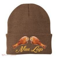 Nice Legs Funny Thanksgiving Turkey Beanie thumb 0