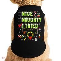 Nice Naughty I Tried Funny Christmas Checklist  Doggie Tank thumb 0