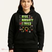 Nice Naughty I Tried Funny Christmas Checklist  Hoodie thumb 5