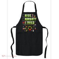 Nice Naughty I Tried Funny Christmas Checklist  Apron thumb 0