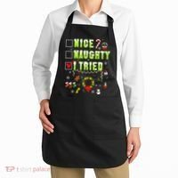 Nice Naughty I Tried Funny Christmas Checklist  Apron thumb 2