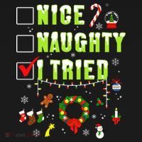 Nice Naughty I Tried Funny Christmas Checklist  Mousepad thumb 1