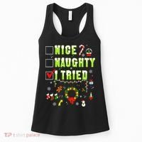 Nice Naughty I Tried Funny Christmas Checklist  Women's Tank Top thumb 0