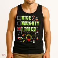 Nice Naughty I Tried Funny Christmas Checklist  Tank Top thumb 3