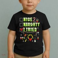Nice Naughty I Tried Funny Christmas Checklist  Toddler T-Shirt thumb 2