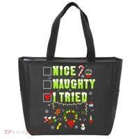 Nice Naughty I Tried Funny Christmas Checklist  Tote Bag thumb 0