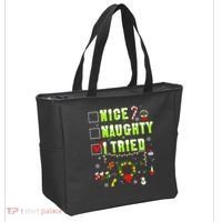 Nice Naughty I Tried Funny Christmas Checklist  Tote Bag thumb 2