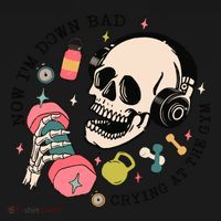 Now Im Down Bad Funny Skeleton Workout Gymer Toddler Hoodie thumb 2