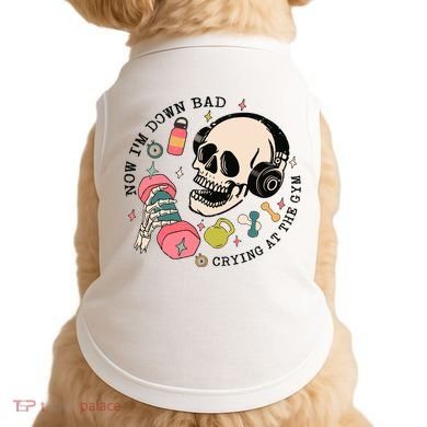 Now Im Down Bad Funny Skeleton Workout Gymer Doggie Tank