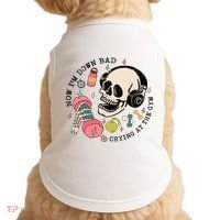 Now Im Down Bad Funny Skeleton Workout Gymer Doggie Tank thumb 0