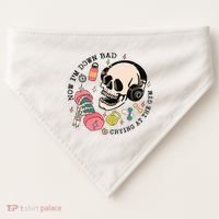 Now Im Down Bad Funny Skeleton Workout Gymer USA-Made Doggie Bandana thumb 0