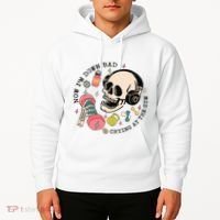 Now Im Down Bad Funny Skeleton Workout Gymer Hoodie thumb 2