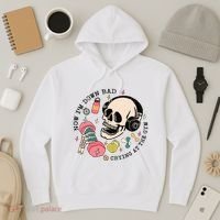 Now Im Down Bad Funny Skeleton Workout Gymer Hoodie thumb 3