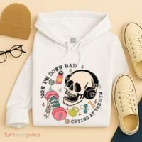 Now Im Down Bad Funny Skeleton Workout Gymer Hoodie thumb 4