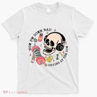 Now Im Down Bad Funny Skeleton Workout Gymer T-Shirt thumb 0