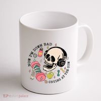 Now Im Down Bad Funny Skeleton Workout Gymer Coffee Mug thumb 1