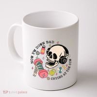 Now Im Down Bad Funny Skeleton Workout Gymer Coffee Mug thumb 0