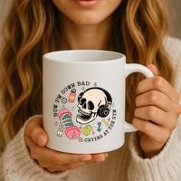 Now Im Down Bad Funny Skeleton Workout Gymer Coffee Mug thumb 3