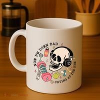 Now Im Down Bad Funny Skeleton Workout Gymer Coffee Mug thumb 4