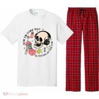 Now Im Down Bad Funny Skeleton Workout Gymer Pajama Set thumb 0
