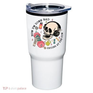 Now Im Down Bad Funny Skeleton Workout Gymer Tumbler
