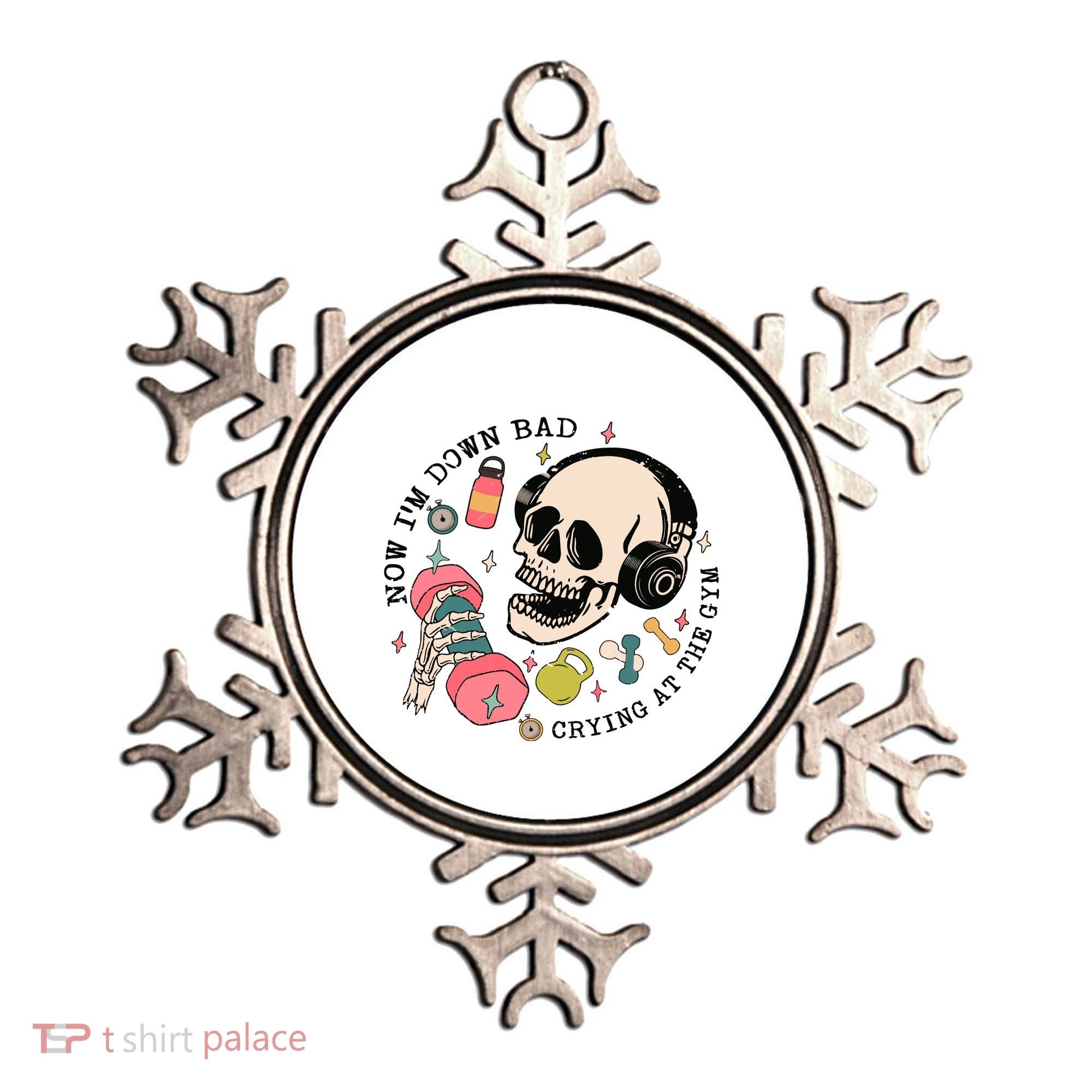 Now Im Down Bad Funny Skeleton Workout Gymer Ornament