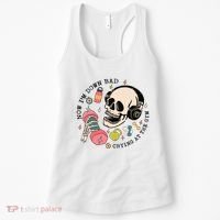 Now Im Down Bad Funny Skeleton Workout Gymer Women's Tank Top thumb 0