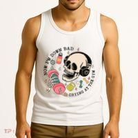 Now Im Down Bad Funny Skeleton Workout Gymer Tank Top thumb 3