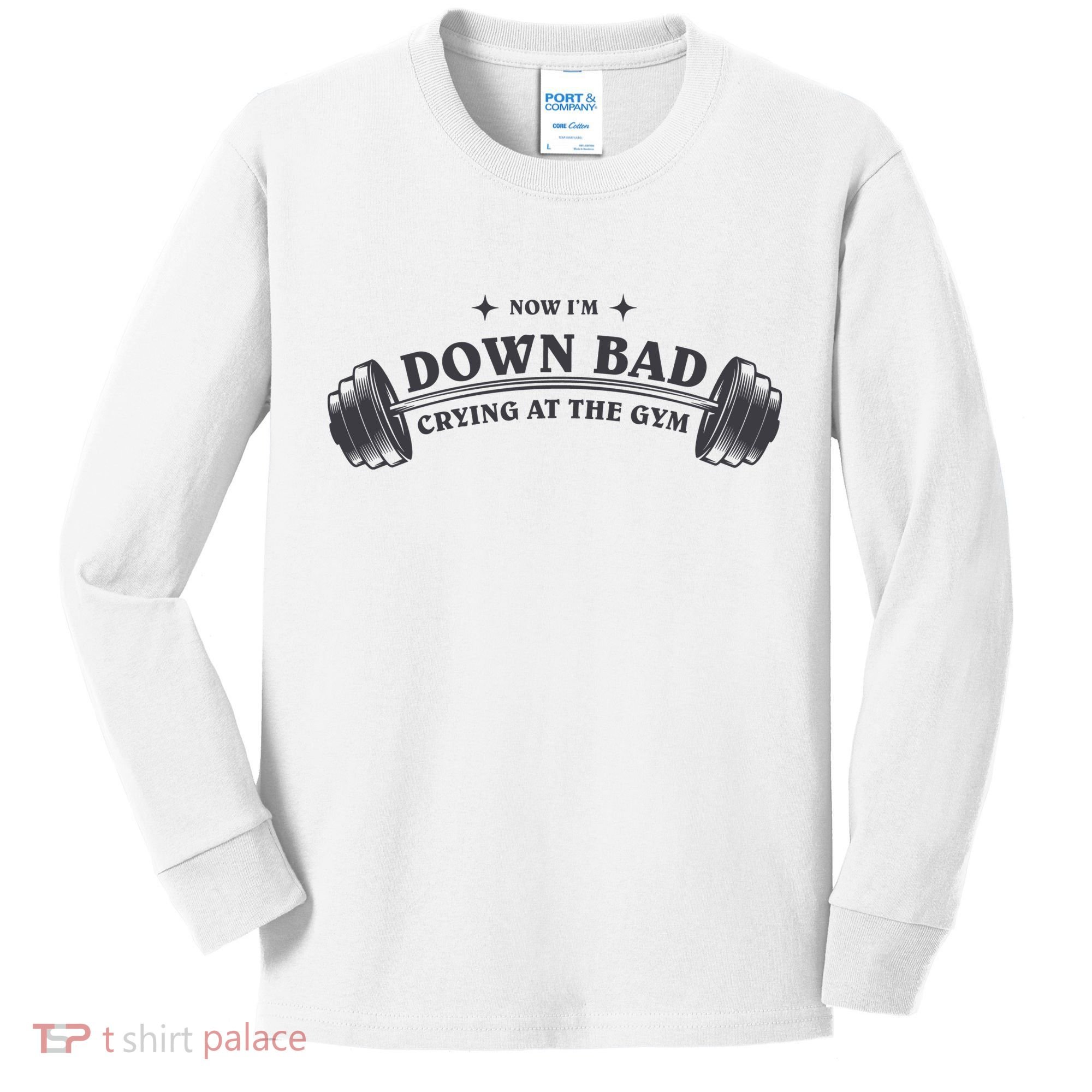 Now Im Down Bad Crying At The Gym Ttpd Album Kids Long Sleeve Shirt