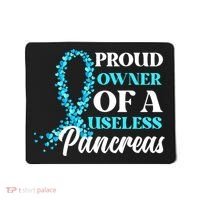 November Is Diabetes Awareness Month Blue And Gray Ribbon Mousepad thumb 0