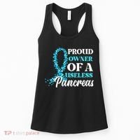 November Is Diabetes Awareness Month Blue And Gray Ribbon Women's Tank Top thumb 0