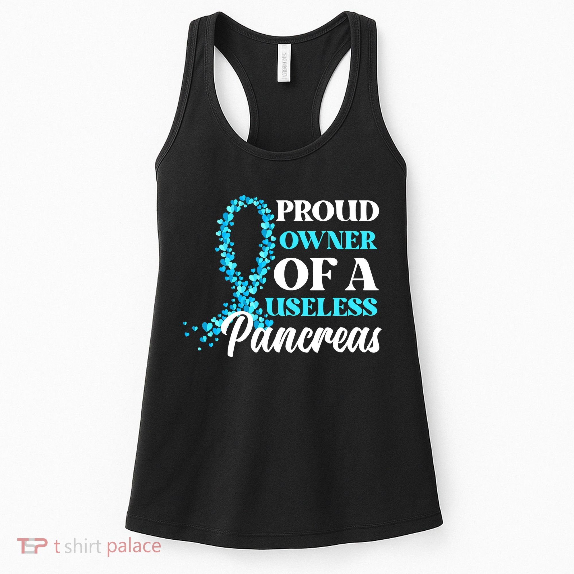 November Is Diabetes Awareness Month Blue And Gray Ribbon Women's Tank Top