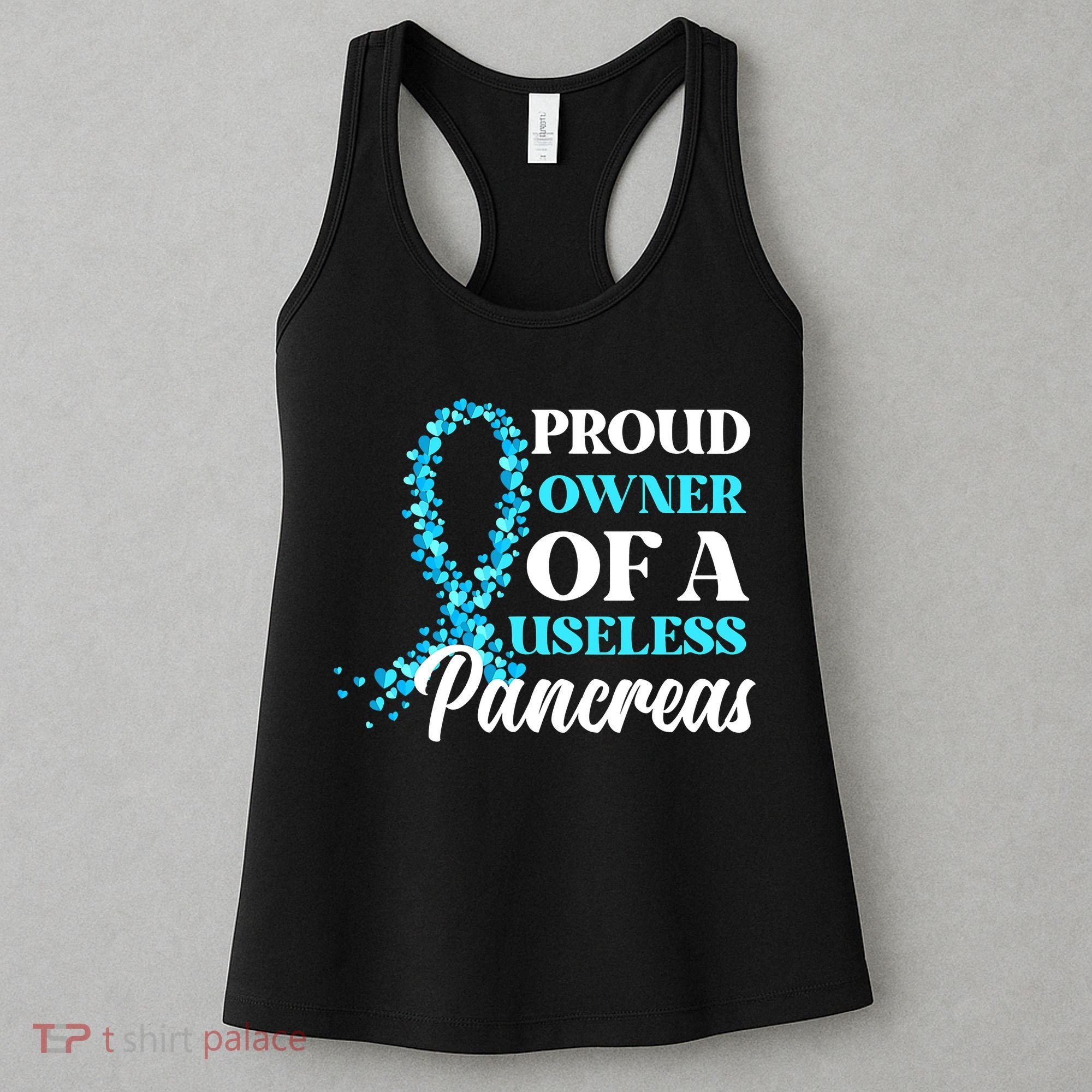November Is Diabetes Awareness Month Blue And Gray Ribbon Women's Tank Top