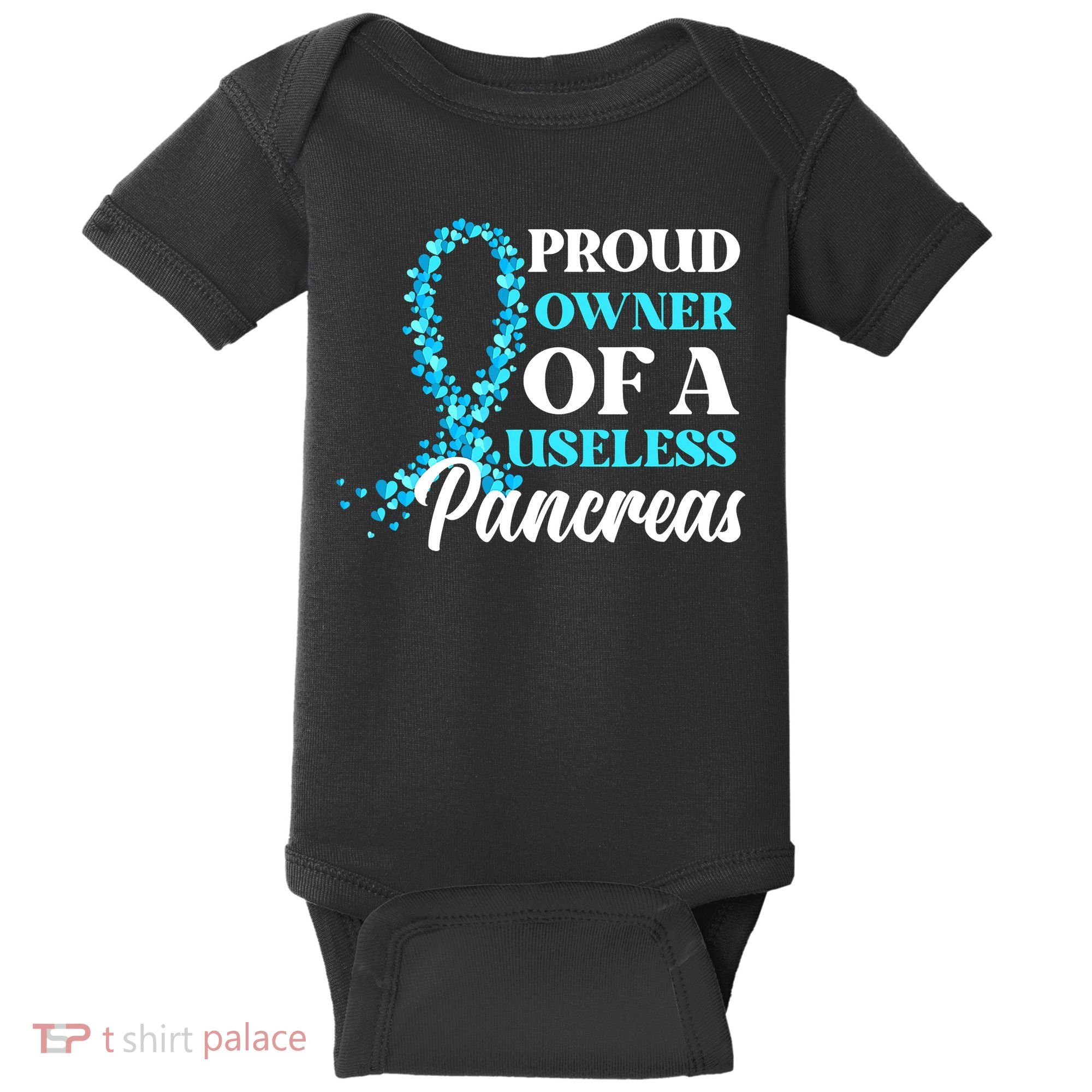 November Is Diabetes Awareness Month Blue And Gray Ribbon Baby Bodysuit